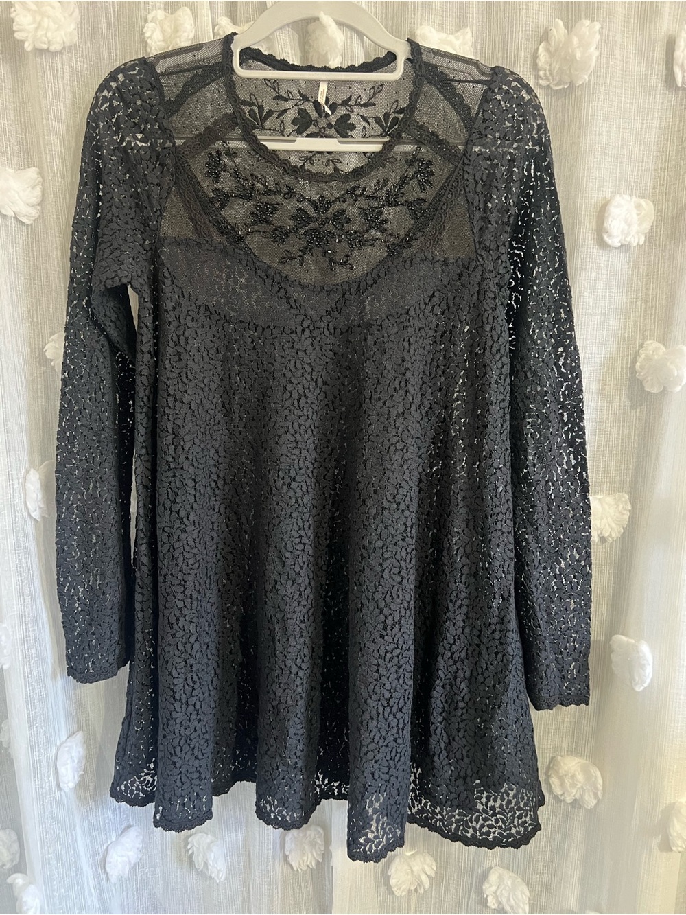 Free people Black Long-Sleeve Lace Dress